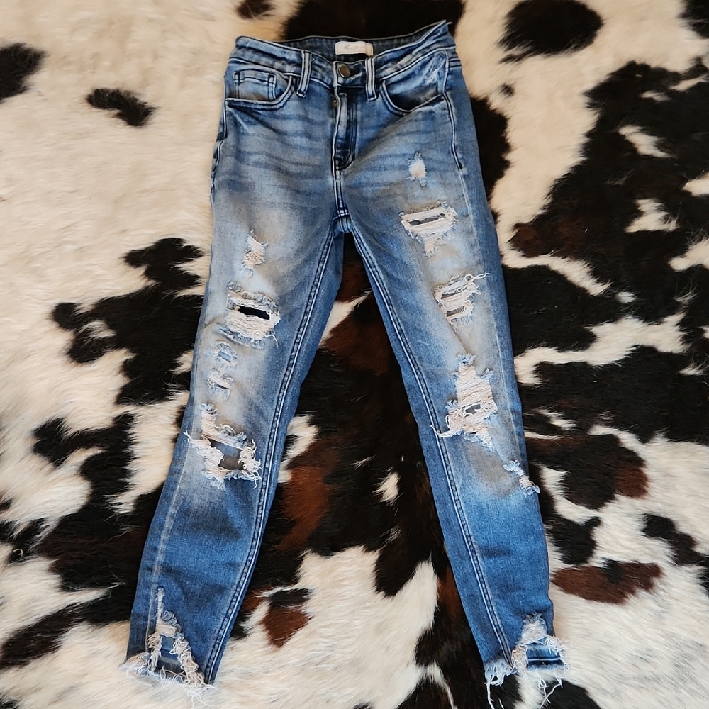 Signature Distressed Light Blue Skinny Jeans
